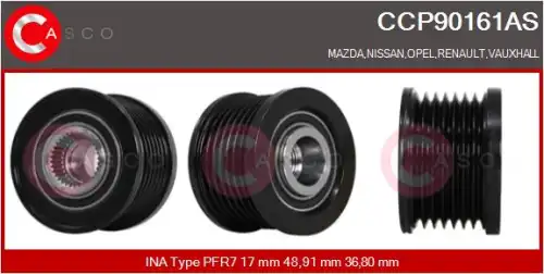 шкив генератора \ CCP90161AS CASCO