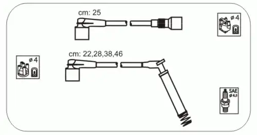 компл. высоковольт. проводов Opel ODS242 JANMOR