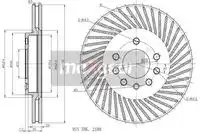 Тормозной диск MAXGEAR 19-0737 вентилируемый передняя ось