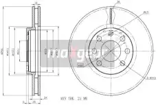 Тормозной диск MAXGEAR 19-0772 вентилируемый , передняя ось