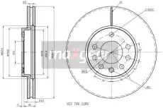 Тормозной диск MAXGEAR 19-0812 вентилируемый , передняя ось
