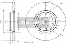 Тормозной диск MAXGEAR 19-1019 вентилируемый , передняя ось