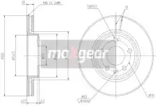 Тормозной диск MAXGEAR 19-1009 вентилируемый , передняя ось