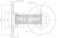 Тормозной диск MAXGEAR 19-1005 вентилируемый , передняя ось