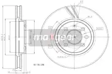 Тормозной диск MAXGEAR 19-1065 вентилируемый , передняя ось