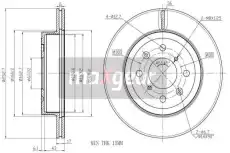 Тормозной диск MAXGEAR 19-1045 вентилируемый передняя ось