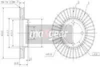 Тормозной диск MAXGEAR 19-0708 вентилируемый , передняя ось