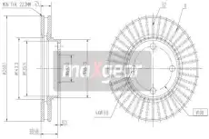 Тормозной диск MAXGEAR 19-0708 вентилируемый , передняя ось