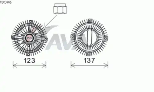 муфта вентилятора!\ Ford Transit 2.5Di 94-00 FDC446 AVA
