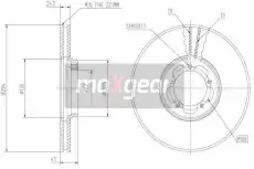 Тормозной диск MAXGEAR 19-0841 вентилируемый , передняя ось