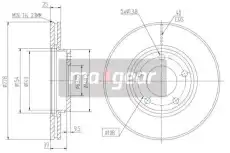 Тормозной диск MAXGEAR 19-1266 вентилируемый , передняя ось