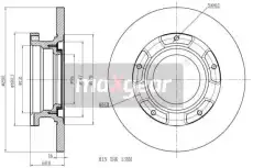 Тормозной диск MAXGEAR 19-1237 полный , задняя ось