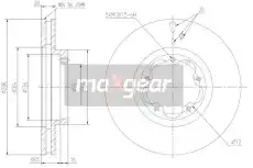 Тормозной диск MAXGEAR 19-1333 вентилируемый , передняя ось