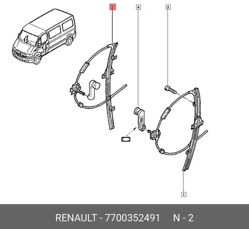 Стеклоподъемник  RENAULT 7700352491