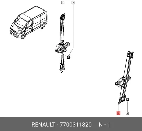 Стеклоподъемник  RENAULT 7700311820