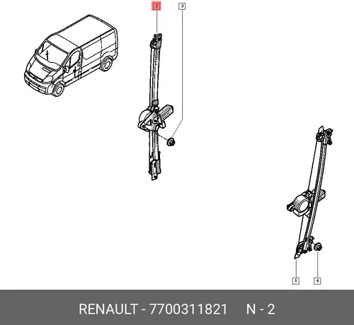 Стеклоподъемник  RENAULT 7700311821