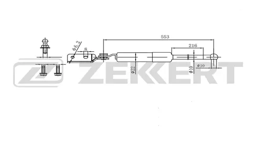 Амортизатор (упор) багажника ZEKKERT GF-2607