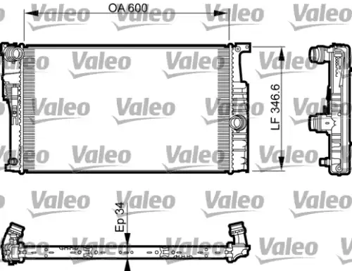 Радиатор системы охлаждения двигателя VALEO 735464