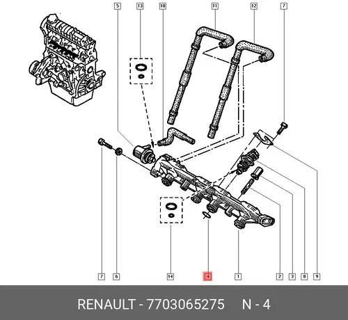 Кольцо уплотнительное автомобильное RENAULT 7703065275