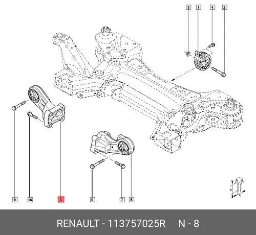 ОПОРА ДВИГАТЕЛЯ MASTER 113757025R RENAUL RENAULT