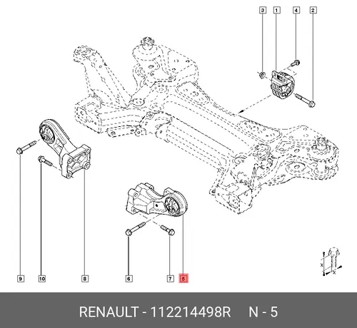 Подушка крепления двигателя RENAULT 112214498R