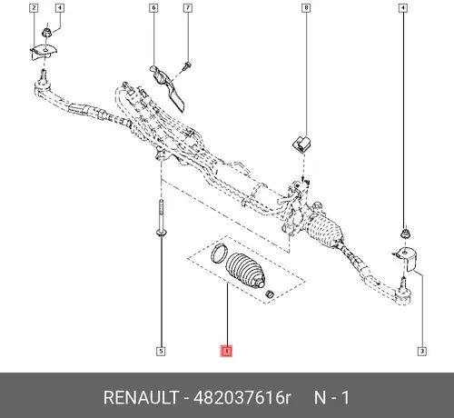 Bellow, Steering 482037616R RENAULT