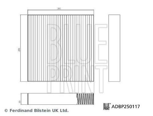 Салонный фильтр BLUE PRINT ADBP250117