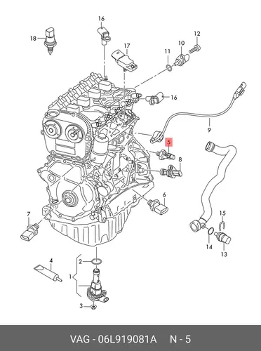 Датчик температуры автомобильный VAG 06L919081A