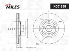Тормозной диск MILES K001836