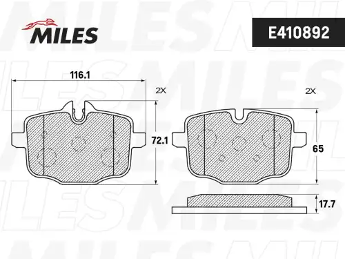 Тормозные колодки дисковые MILES E410892