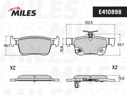 Тормозные колодки дисковые MILES E410898