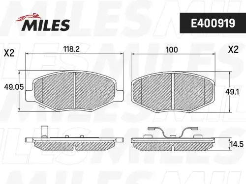 Тормозные колодки дисковые MILES E400919