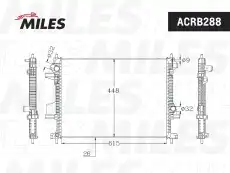 Радиатор системы охлаждения двигателя MILES ACRB288