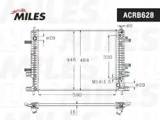 Радиатор системы охлаждения двигателя MILES ACRB628
