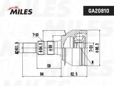 ШРУС наружный MILES GA20810