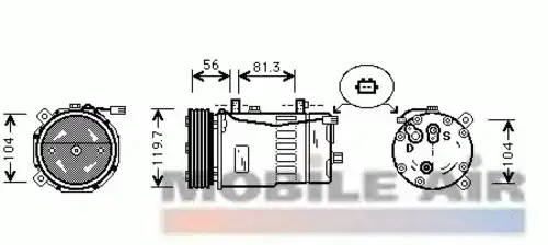 компрессор кондиционера Audi 0300K001 VAN WEZEL