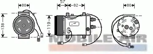 компрессор кондиционера Audi 0300K008 VAN WEZEL