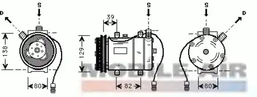 компрессор кондиционера Audi 0300K009 VAN WEZEL