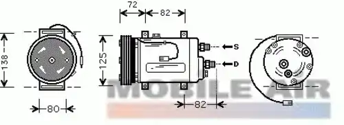 компрессор кондиционера Audi 0300K177 VAN WEZEL