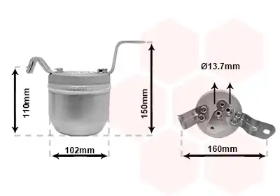Осушитель кондиционера VAN WEZEL 0600D224