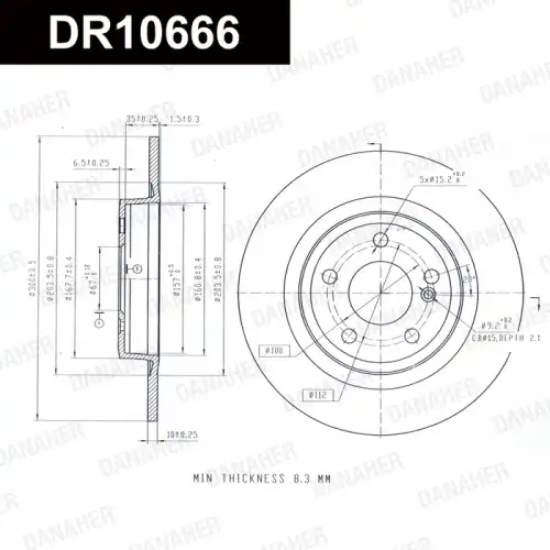 Тормозной диск DR10666 DANAHER