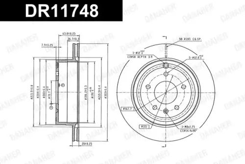 Тормозной диск DR11748 DANAHER