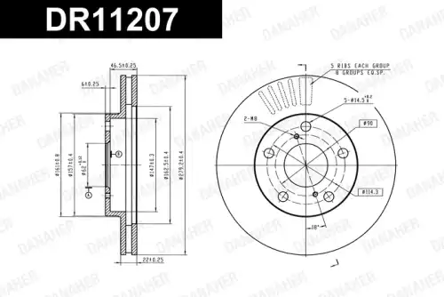 Тормозной диск DR11207 DANAHER