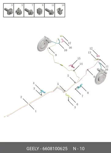 ШЛАНГ ТОРМОЗНОЙ ЗАДНИЙ 6608100625 GEELY
