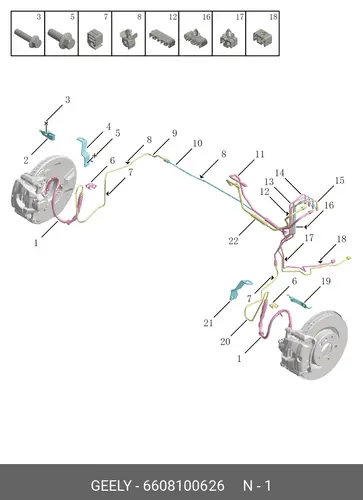 ШЛАНГ ТОРМОЗНОЙ ПЕРЕДНИЙ 6608100626 GEELY