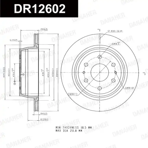 Тормозной диск DR12602 DANAHER