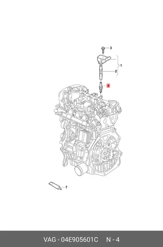 04E905601C Свеча зажигания VAG