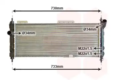Радиатор системы охлаждения двигателя VAN WEZEL 37002203