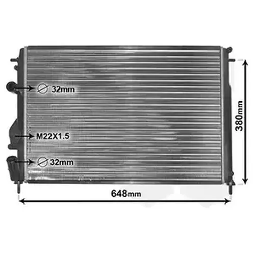 Радиатор системы охлаждения двигателя VAN WEZEL 43002241
