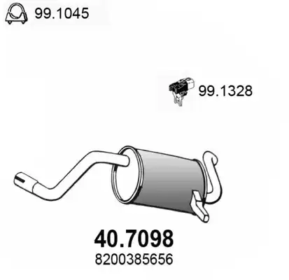 Глушитель (задняя часть) 40.7098 ASSO